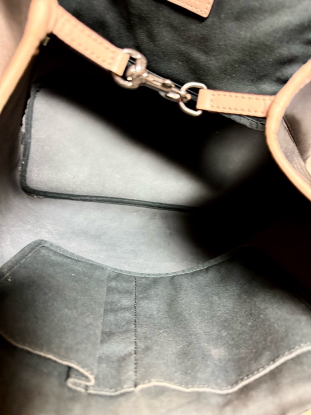 Coach Peyton Signature Tote in Black Canvas and Leather Tan Accents - Picture 8 of 15